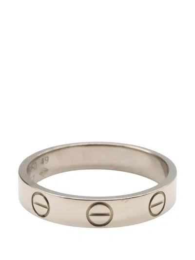 Pre-owned Cartier 2000-2011 18k White Gold Small Love Ring In Silver