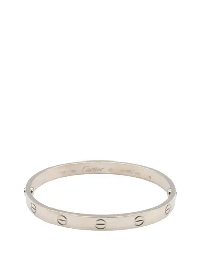 Pre-owned Cartier 2000-2020 18k White Gold Love Bracelet In Silver