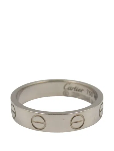 Pre-owned Cartier 2000-2020 18k White Gold Small Love Ring In Silver