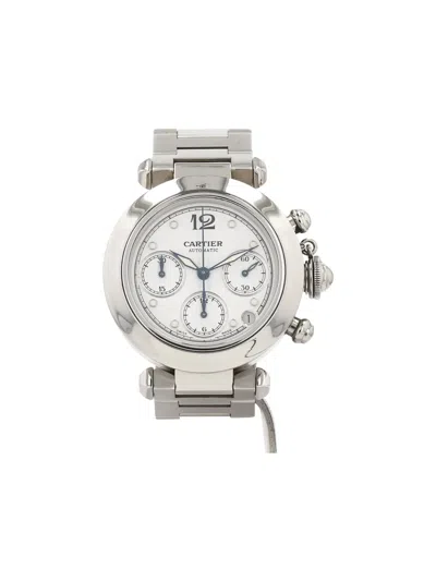 Pre-owned Cartier 2000 Pasha Chrono 40mm In White