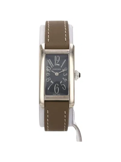 Pre-owned Cartier 2000's Tank Américaine 19mm Watch In Black