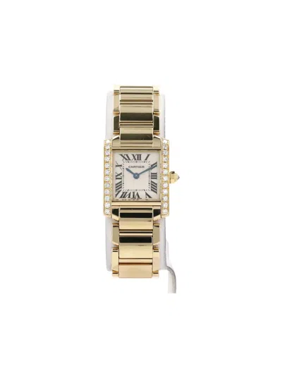 Pre-owned Cartier 2000 Tank Française 20mm In Gold