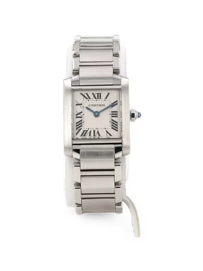 Pre-owned Cartier 2000 Tank Française 20mm Watch In Neutrals