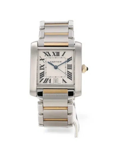 Pre-owned Cartier 2000 Tank Française 32mm Watch In Neutrals