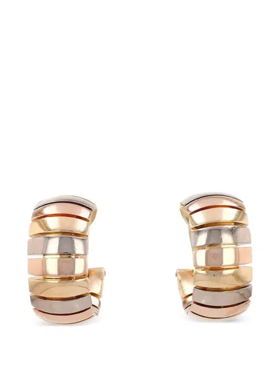 Pre-owned Cartier 2000 Tubogas Earrings In Gold