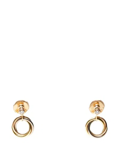 Pre-owned Cartier 2000-2020 Diamond Trinity Earrings In Gold