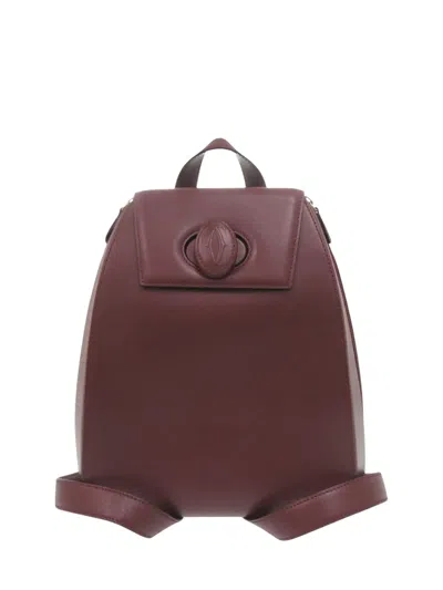 Pre-owned Cartier 2000-2026 Leather Must De  Backpack In Red