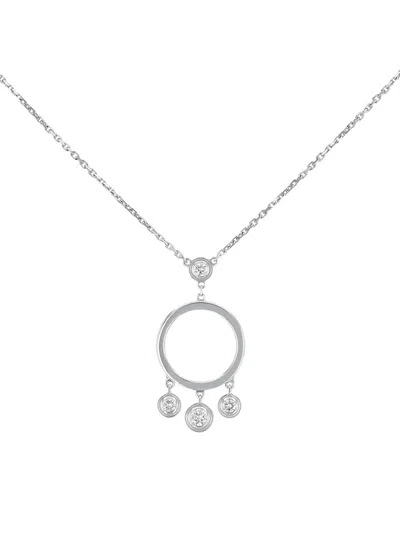 Pre-owned Cartier 2000s 18k White Gold Diamant Léger Diamond Pendant Necklace