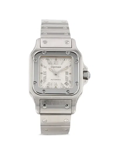 Pre-owned Cartier 2000s 36mm Santos Screwed Bezel Watch In Silver