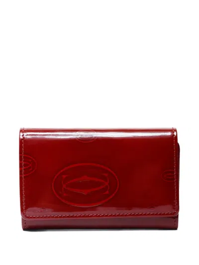 Pre-owned Cartier 2000s Happy Birthday Embossed Key Case In Red