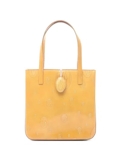 Pre-owned Cartier 2000s Happy Birthday Leather Tote Bag In Neutral