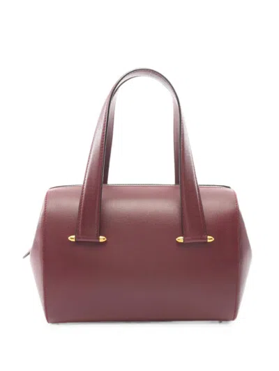 Pre-owned Cartier 2000s Mini Must Line Boston Tote Bag In Red