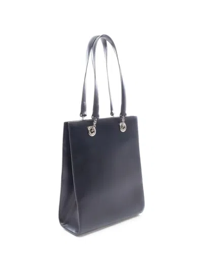 Pre-owned Cartier 2000s Panthère Leather Tote Bag In Black