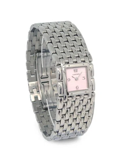 Pre-owned Cartier 2000s Panthère Ruban 21mm Watch In Pink