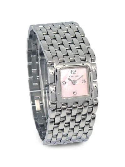 Pre-owned Cartier 2000s Panthère Ruban 21mm Watch In Pink
