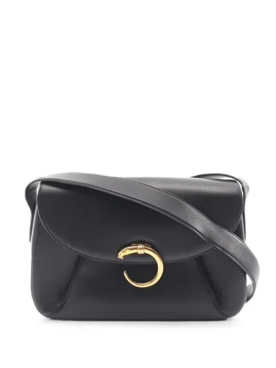 Pre-owned Cartier 2000s Panthère Shoulder Bag In Black