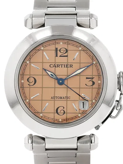 Pre-owned Cartier 2000s Pasha Screwed Caseback 35mm Watch In Silver