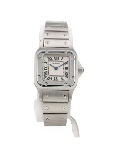 Pre-owned Cartier 2000s Santos Galbée 24mm Watch In White