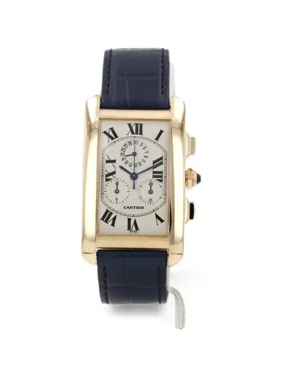 Pre-owned Cartier 2000s Tank Américaine 45mm Watch In Neutrals