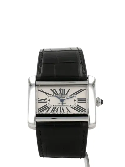 Pre-owned Cartier 2000s Tank Divan 38mm In White