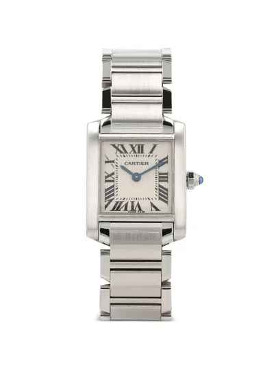 Pre-owned Cartier 2000s Tank Française 25mm Watch In White