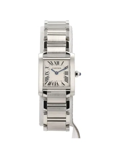 Pre-owned Cartier 2000s Tank Française 25mm Watch In White