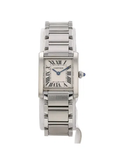 Pre-owned Cartier 2000s Tank Française 25mm Watch In White
