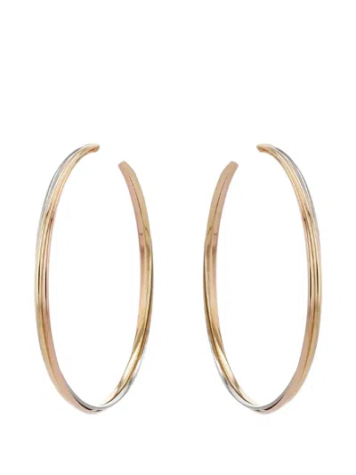 Pre-owned Cartier 2000s Trinity Hoop Earrings In Gold