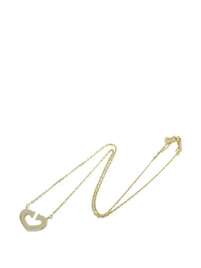 Pre-owned Cartier 2001 18k Yellow Gold C Heart Pendant Necklace