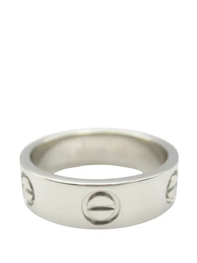 Pre-owned Cartier 2001 Platinum Classic Love Ring In Silver