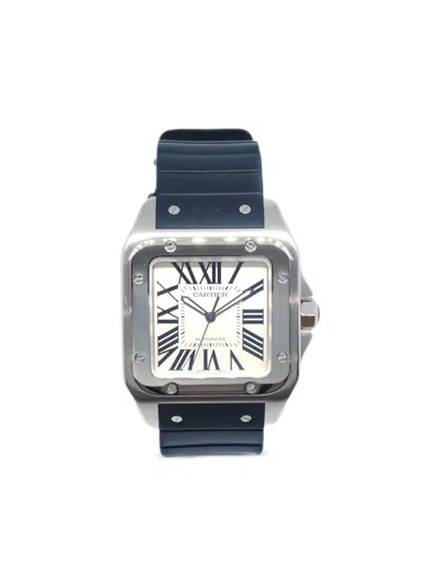 Pre-owned Cartier 2004 Santos 100 Lm 38mm In White
