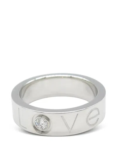 Pre-owned Cartier 2006 18k White Gold Love Diamond Ring In Silver