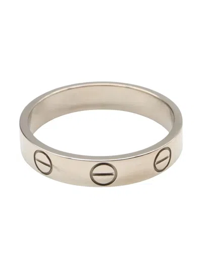 Pre-owned Cartier 2010 14kt White Gold Love Ring In Silver