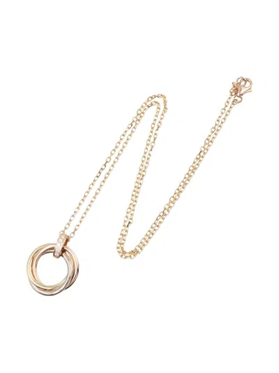 Pre-owned Cartier 2010 18k Trinity Diamond Necklace In Gold