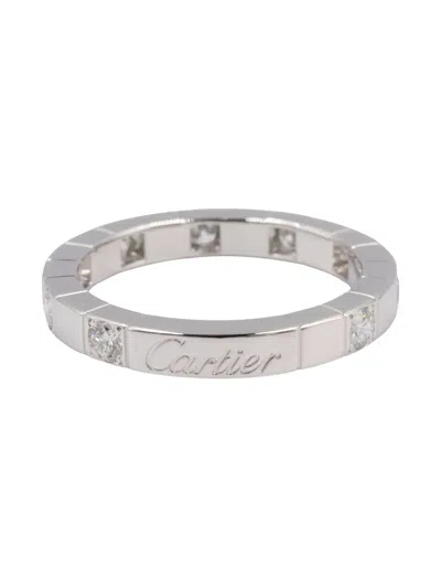 Pre-owned Cartier 2010 18k White Gold Raniere Diamond Ring In Silver