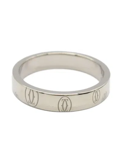 Pre-owned Cartier 2010 18kt White Gold Happy Birthday Ring In Silver