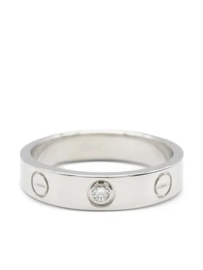 Pre-owned Cartier 2010 18kt White Gold Mini Love Ring In Silver