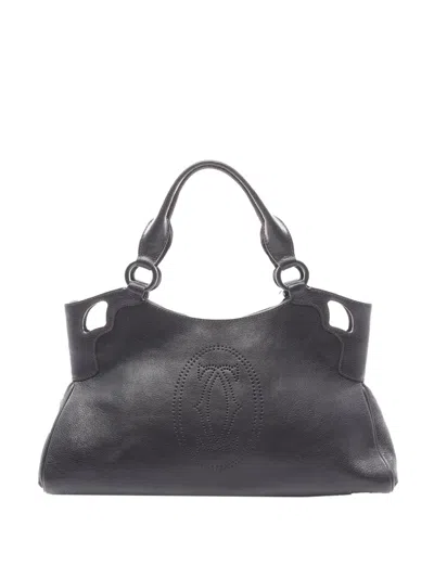 Pre-owned Cartier 2010-2025 Leather Marcello De  Handbag In Black