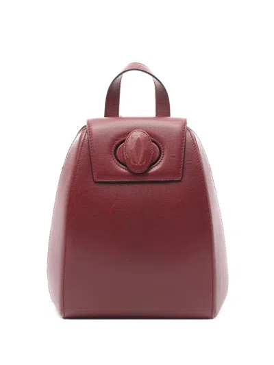 Pre-owned Cartier 2010-2025 Leather Must De  Backpack In Red