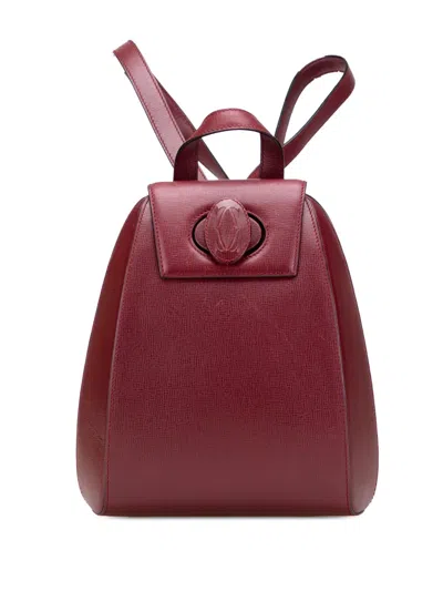 Pre-owned Cartier 2010-2025 Must De  Leather Backpack In Red