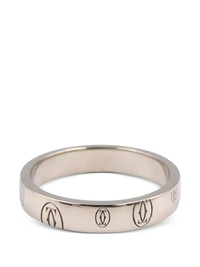 Pre-owned Cartier 2010 Happy Birthday Engraved Ring In Silver