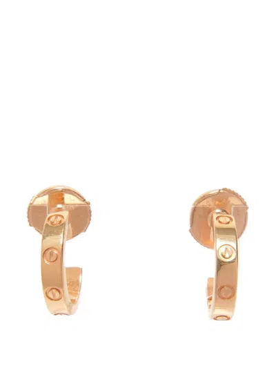 Pre-owned Cartier 2010 Love Hoop Earrings In Gold