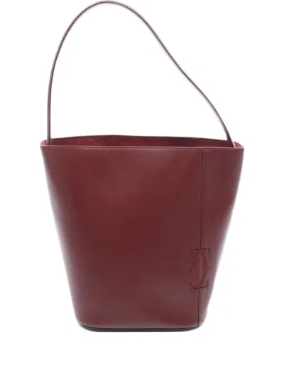 Pre-owned Cartier 2010's Mast C Bucket Bag In Red