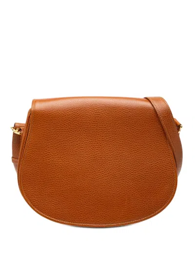 Pre-owned Cartier 2010-2025 Grained Calfskin Must De  Crossbody Bag In Brown