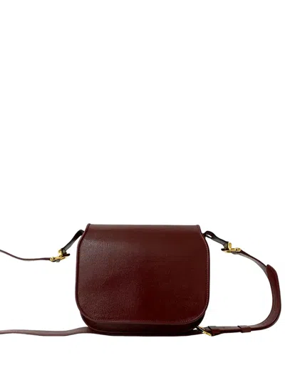 Pre-owned Cartier 2010-2026 Leather Must De  Crossbody Bag In Red