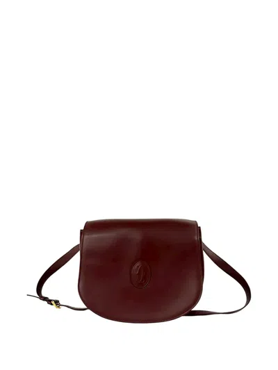 Pre-owned Cartier 2010-2026 Leather Must De  Crossbody Bag In Red