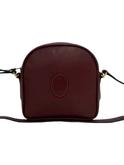 Pre-owned Cartier 2010-2026 Leather Must De  Crossbody Bag In Red