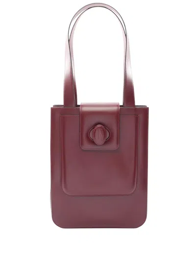 Pre-owned Cartier 2010-2026 Leather Must De  Tote Bag In Red