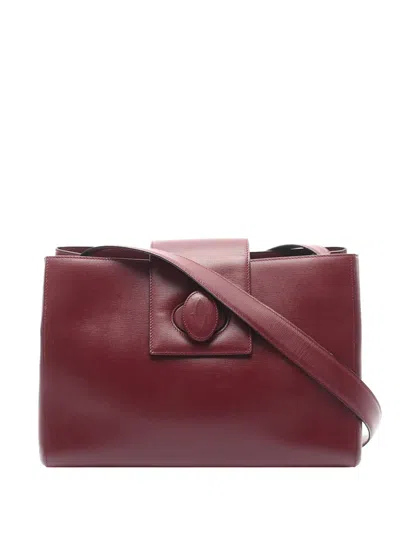 Pre-owned Cartier 2010-2026 Must De  Turnlock Crossbody Bag In Red
