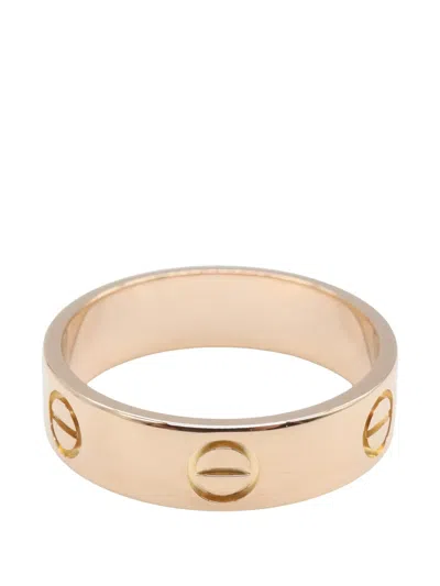 Pre-owned Cartier 2010s 18k Gold Love Screw Detail Ring In Pink